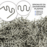 Sponke za varjenje plastike – oblika W / 500 kos / 0,8 mm
